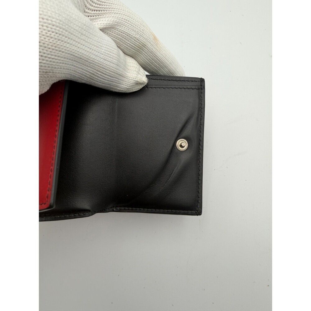 Givenchy Paris Trifold Wallet Men's Red Leather Black Trim Fashion Card Holder - Picture 7 of 12